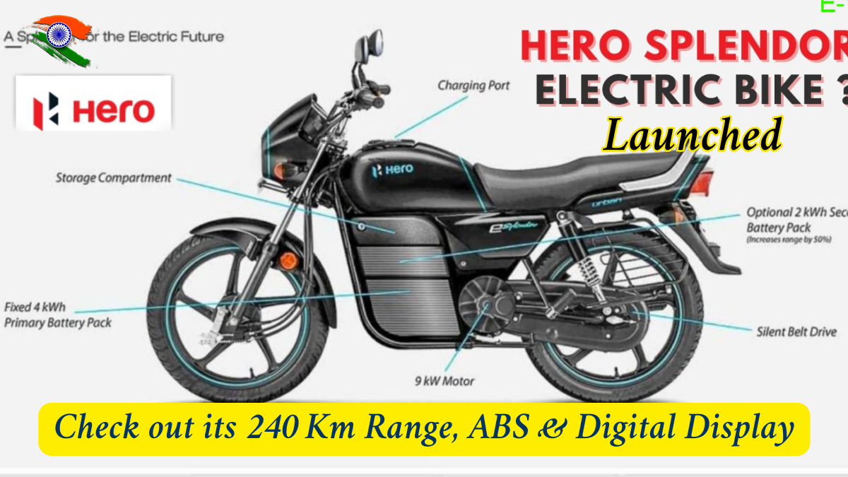 Hero Splendor Electric 2025 Launched: 240 Km Range, ABS, Digital Display – Full Specs & Features